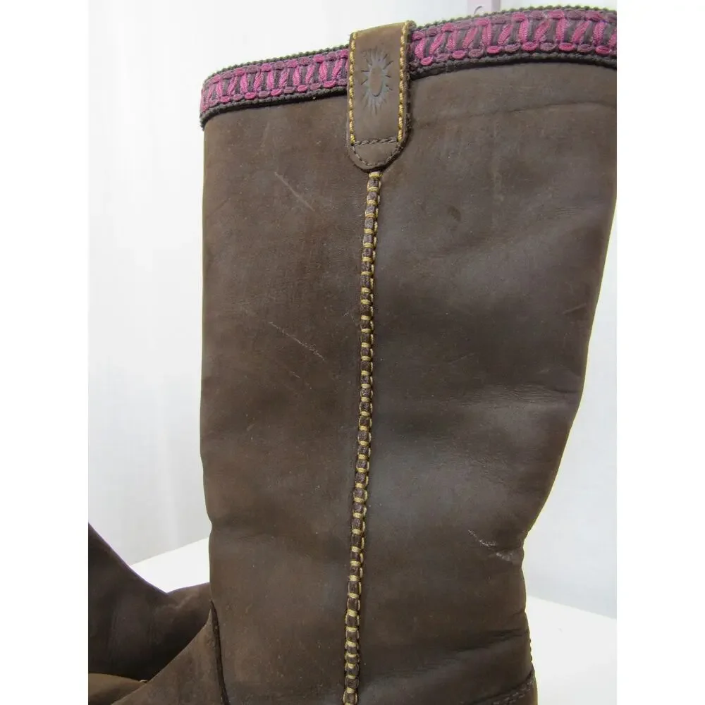 UGG Australia Women's US 8 Brown Suede Leather Sheepskin Lined Winter Boots